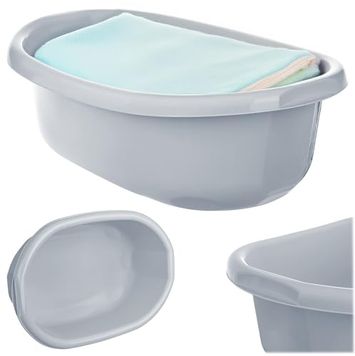 KADAX Flerfunktionell tvättbehållare i plast, 30 l, för badrum, handfat, ljusgrå