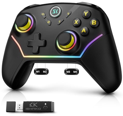 CHENGDAO 2,4G kabelloser Controller für PC/Windows/Switch/OLED/Lite/Android, Gamepad mit Hall-Effekt-Sensing-Joysticks und Hall-Triggern, mehrplattformkompatibel (Schwarz)