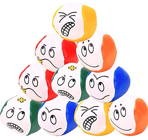 Liuer Jonglierbälle Set - 10 Stück Mini PU Leder Jonglierball für Anfänger, Kinder, Jungen, Mädchen und Erwachsene (C)