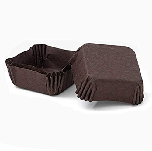 65 Pirottini QUADRATI in carta forno antiaderente, resistente Fino a 220°C - 35x35xh15mm - MARRONE - pirottino quadrato decorazione decorativi per cioccolatini, DOLCI, dolcetti - pasqua, natale festa