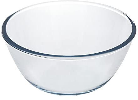 Bol De Cristal, Ideal Para Mezclas. 2.5 Litros. Libre BPA, Cristal De Borosilicato.Ensaladas, Postres, Cocina, Resposteria