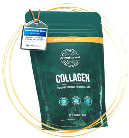Primal Harvest Collagen Pulver (30 Portionen) - Bioaktives Premium Collagen Complex - nachhaltige Grasfütterung - Kollagen Hydrolysat - Geschmacksneutral - optimale Löslichkeit (Collagen)