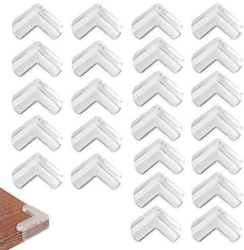 VENGABY 24 Stück Kantenschutz Baby, Eckenschutz Baby Kantenschutz, Eckschutzkanten Baby Tischeckenschutz Kinder, Transparent Tisch Geeignet für Möbel, um das Baby vor Verletzungen zu Schützen (L-Form)