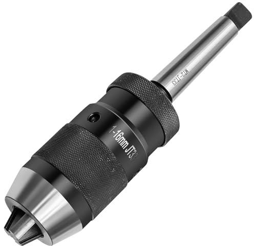 HAowosi 1/32- 5/8 Heavy Duty Drill Press Chuck,MT2-JT33 Drill Chuck Arbor,Keyless JT33 Mount, for Lathes Milling Drilling Machine