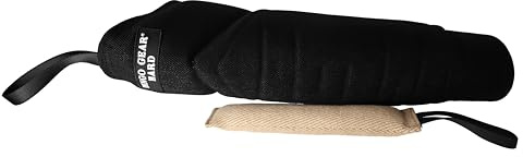 Dingo Gear Set: Manchette de Morsure en Nylcot Très Dur Plus Jouet en Jute, pour IGP Sports Canins Dressage de Chiens, Niveau 5 Maître - Noir (S10053)