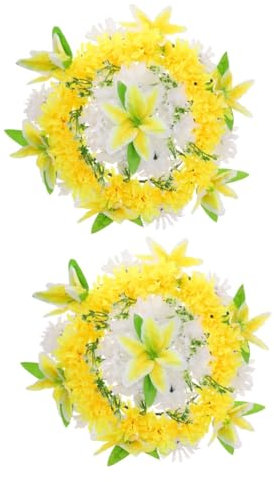 Alipis 2 Pz ghirlanda cimitero the sacrifice pyn ghirlande di fiori artificiali di pietra tombale arredamento fiori funebri finta funebre crisantemo fiore artificiale Yiwu