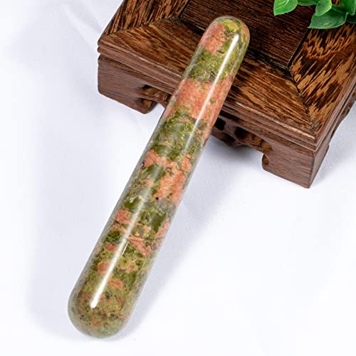 NWPNLXEA Varitas de Masaje con Varilla de for Masaje de Cristal de Cuarzo Rosa Natural, Piedra, ópalo decoración de la habitación (Color : Unakite)