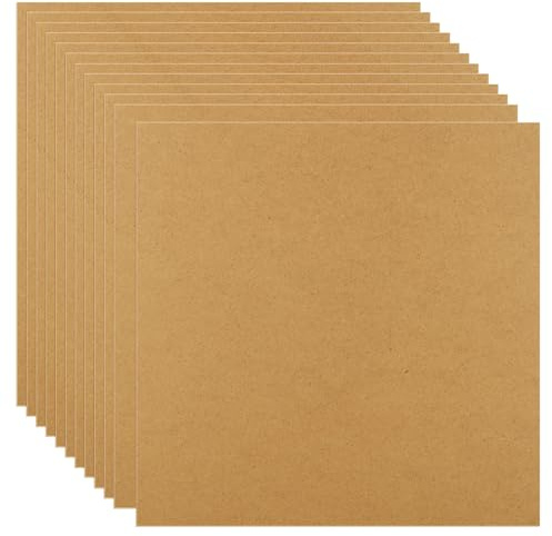 ACXFOND Paquete de 24 tableros de MDF de 12 x 12 pulgadas, tableros de 1/8 pulgadas de grosor para manualidades, tableros de fibra de densidad media, tableros de madera sin acabar, paneles de