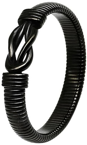 OIDEA Unisex armband oändlighetstecken elastisk: Svart elastiskt armband för män kvinnor av rostfritt stål handled smycke present för män kvinnor familj vän