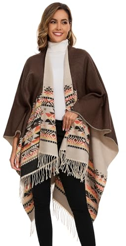 colornival Damponcho, varm, elegant poncho, filt, kashmir, poncho, cape, stickad poncho, kappa, vinterponcho, sjal, kvinnor, present till födelsedag
