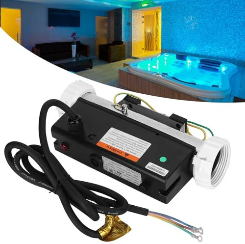 HNBYLMM Badkarsvärmare, Universal 1-3 KW Inline Badvärmare Kit, Vattentermostat för Elektrisk Bubbelbadvärmare, Poolvärmare, 3 KW
