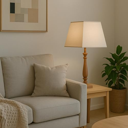 levitantes Pantalla de lámpara blanca 35 x 15 x 25 cm tejido popelín para portalámparas E27 diseño cónico ideal para interiores