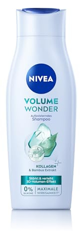 NIVEA Volume Wonder Kräftigendes Shampoo (400 ml), Volumen Shampoo mit Kollagen und natürlichem Bambus-Extrakt, silikonfreies* Haarshampoo für sofortigen Volume Effekt