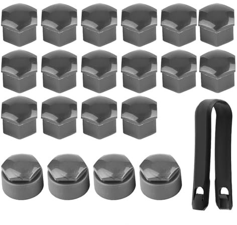 Gegong Tapas de tuerca de rueda de 17 mm / 20 piezas de cubierta de cubierta de vehículo/tapas de protección de tornillo automotriz/accesorios para barrera de polvo del cubo / (Gris)