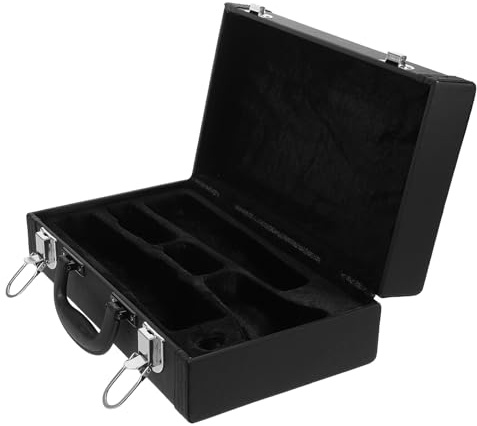AKOOSY Estuche Rígido para Clarinete con Protección y Antichoque Bolsa de Almacenamiento Portátil PU Negro con Cierre Seguro Maletín Ligero para Instrumentos de Viento Conciertos y Viajes