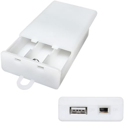 Battery Case Box with USB Port, AA Batteries Power Bank for 5V USB LED Strip Lights Fairy String Lights Curtain Lights Christmas Decoration