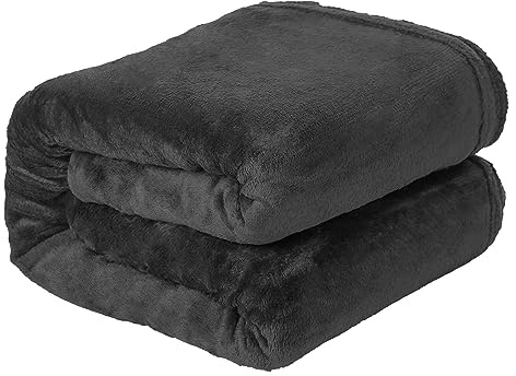 Etrexonline Manta de Franela Premium 100% Microfibra: Tacto Ultra Suave, Cálida y Mullida para Sofa, Cama y Sobrecama - Flannel Blanket de Calidad - 160x220cm Negro