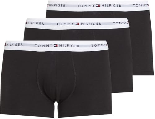 Tommy Hilfiger Uomo Pantaloncini Boxer Confezione da 3 con Fascia con Logo, Multicolore (TH Wht/TH Wht/TH Wht), S-M