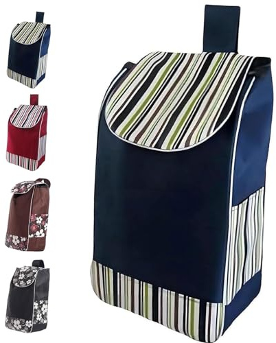 Generico Borsa carrello spesa 36L, per la spesa in tessuto Oxford, Borsa di ricambio per carrello spesa pieghevole, Idrorepellente, pieghevole, carrello della spesa