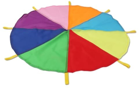 drburpily Engaging Rainbow Parachute For Kids Interactive Toy With 8 Handles Encourages Outdoor Play Identifying Colors Enhances Intelligence. Play Parachute 8 Handles