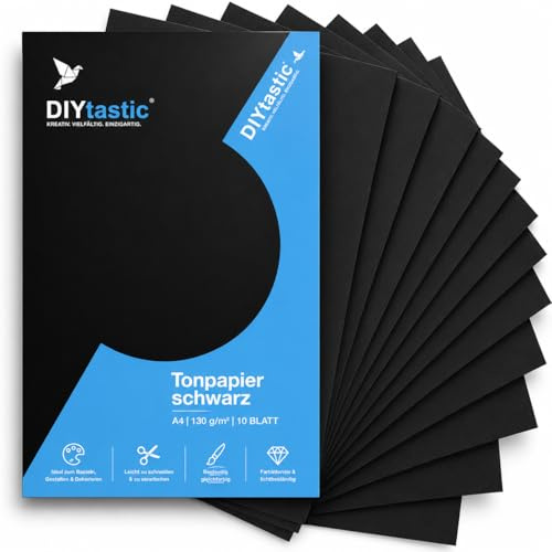 100 x ark A4 lerpapper – 170 g/m² papper – tonkartong svart pysselpapper och pysselkartong för pyssel och design – svart papper