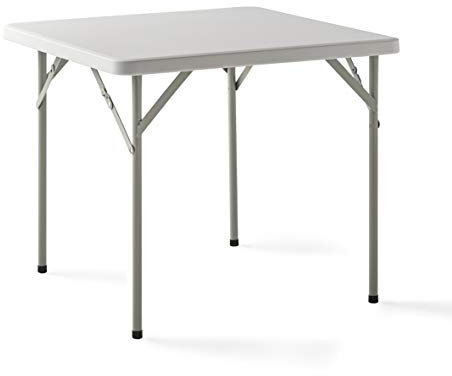 KG KITGARDEN - Mesa Plegable Portátil Multifuncional, 84x84x74cm, Cuadrada, Blanco