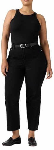 Levi's Ribcage Straight Ankle Jeans, Black Heart, 26W / 31L Donna