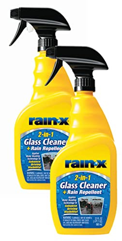 Rain-X 5071268-2 2-in-1 Glass Cleaner and Rain Repellant, 23 oz. (Pack of 2) - Provides a Streak-Free Clean for Automotive Glass While Preventing Sleet, Snow, Ice, and Road Spray Build Up