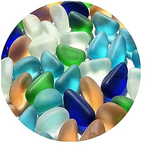 GIVBRO Galets décoratifs en granules de gravier de rivière, mini pierres en verre pour décoration de paysage, jardin, aquarium, 500 g