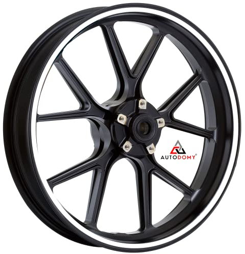 Autodomy Felgenaufkleber für Motorradfelgen, Komplett-Set für 2 Felgen von 38,1 cm bis 48,3 cm (15 bis 19 Zoll), Aufkleber für Motorradfelgen, resistent gegen Regen, Sonne, Fett, Öl (weiß, Breite 10