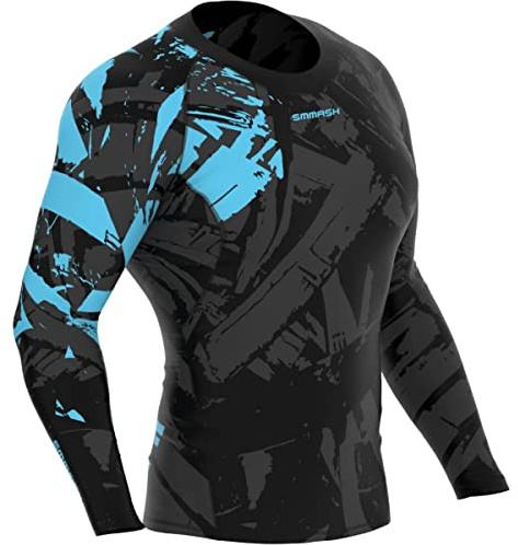 SMMASH Camicia A Compressione Camicia Funzionale Camicia Sportiva A Maniche Lunghe da Uomo Camicia da Running Camicia A Maniche Lunghe