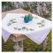Vervaco Stickpackung Tischdecke Sticken Set Erwachsene Vorgedruckt Zimmerpflanzen Stickdecken Vorgezeichnet Decke Sticken Stickpackung Plattstich 80 x 80 cm Stoff zum Sticken Kreatives Geschenk