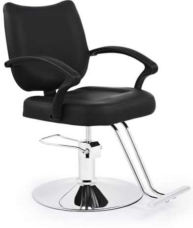 CO-Z Poltrona da Parrucchiere Sedia da Barbiere Classica con Girevole a 360° e Altezza Regolabile 15 cm Pompa Idraulica Capacità 250 kg per Parrucchiere Salone di Bellezza Tatuaggi