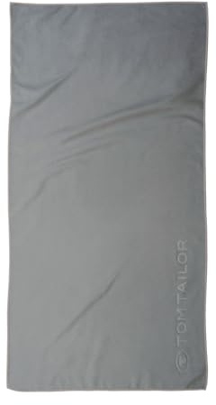TOM TAILOR Fitnesstuch, 50x100 cm, 80% Polyester, 20% Polyamid/ Microfaser, mit feiner Kettelnaht und Logoprägung, SPORTS TOWEL Grau (Moody Grey)