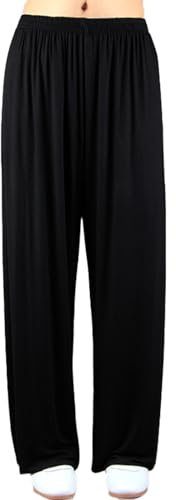 LYZXYZAI Kampfsport Taiji Trainingshose Weite Beine Yogahose Pilates Kampfsport Kung Fu Tai Chi Hose Ausgebeulte Trainingshose Yoga Sporthose Damen Herren,002,L