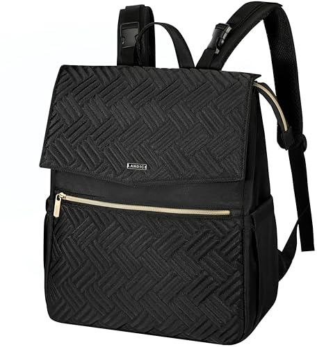 LANDICI Baby Changing Bag Backpack, Multifunction Nappy Change Back Pack Stylish Baby Travel Diaper Bags with Changing Mat, Stroller Straps for Mum Dad Boy Girls (Black)