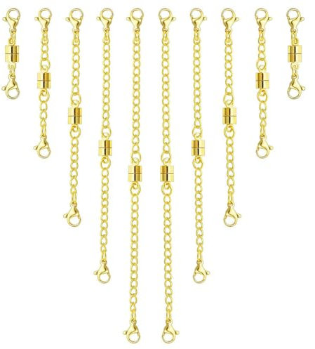 TTPSRY Alargadores Cadena Magnéticos Cierre Seguro Extensores Collar Pulsera Ajustables Longitud Variable Cierre Langosta Accesorios Joyería