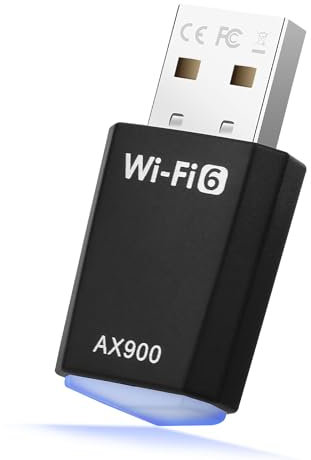Adaptador WiFi USB para PC USB WiFi 6 para PC Doble Banda 5GHz/2.4GHz Receptor Ordenador Portátil AX900Mbs Dongle Inalámbrico Pincho Stick para Win7/8/8.1/10/11