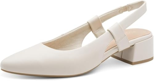 MARCO TOZZI Décolleté da Donna Morbido Plantare Feel Me Fodera Morbida vegane alla Moda, Beige (Cream), 38 EU