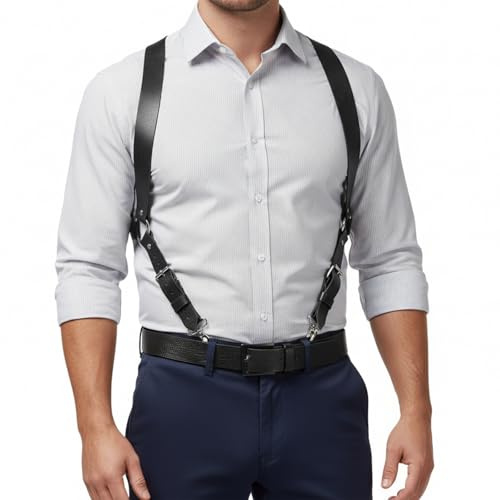 CIATBYYJ Harnais en cuir pour homme - Bretelles sexy pour homme - Harnais de soutien dorsal pour homme - Costume de spectacle de nuit - Clubwear