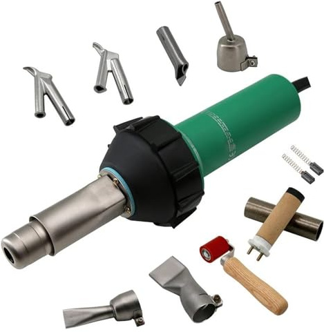 Soldadores Pistola de soldadura de plástico de 1600 W, soplete de calor para láminas de PP/PE/PVC, tuberías, tanques, pisos, membranas... 3 en 1 Soldadura Plástico(Kits 10)
