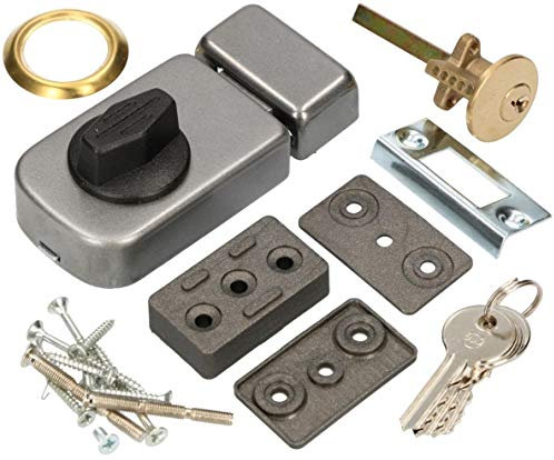 KOTARBAU® Serrure Supplémentaire 60 mm Anthracite Verrou de Porte avec Cylindre Fermetures Diverses