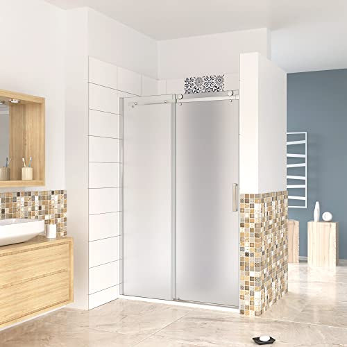 Box Doccia Per Nicchia Porta Scorrevole Ingresso Destro Vetro 8 mm Temperato Satinato Opaco Anticalcare 100x195 cm