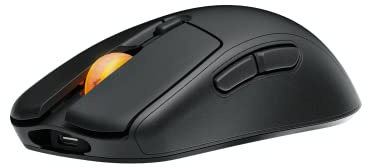 Fnatic Souris de Jeu sans Fil Bolt Noire - Capteur Pixart 3370, 67g, Vie de la Batterie 110-210h, Bluetooth & WiFi, Chargement USB-C, Commutateurs Kailh GM 8.0, 4 Profils, 4 Étapes DPI, (Windows)