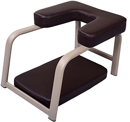 REOTEL Yoga Kopfstandhocker Metall Kopfstand Yogastuhl Kopfstandstuhl mit PU Kissen für Yoga-Übung Gymnastik, 100kg Tragfähigkeit,Braun