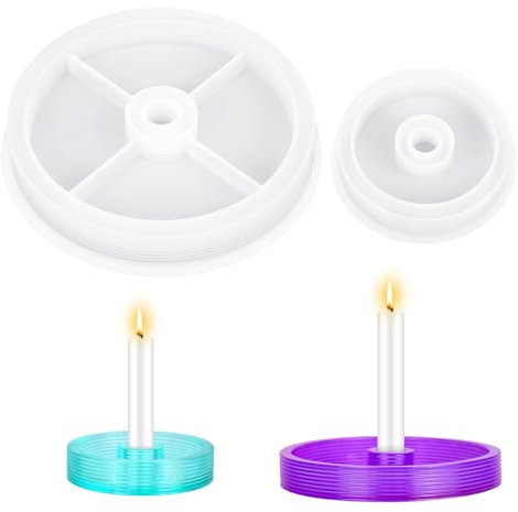 Kreis Kerzenhalter Formen Beton Kerzenleuchter Silikonform Runde Kerzenhalter-Form für Beton silikonform kerzenhalter Silikonformen für Harz, Gips, Zementbeton, Harz Epoxidformen (2pc groß + klein)