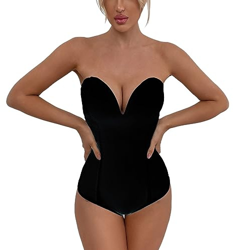 Sllowwa Corsetti in pizzo Top per Donne Trainer Fat Burner Donna Overbust Sweetheart Body Push-up Cintura Vita Trainer 2023 Cincher Corsetto Shaper Bustier Top, Nero , S