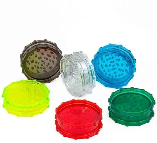 Macinino per erbe aromatiche extra large (1 pezzo), 100 mm, in plastica, 2 pezzi, colori vivaci assortiti