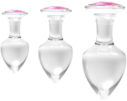 Gode en Verre Cristal 3 Tailles Gode en Verre Gode Anal Godes Réalistes Plug Anal Lisse Plug en Verre Masturbation Féminine Stimulateur de Point G Plug Anal SM Sex Toy(S)