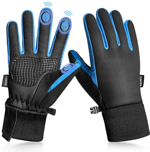 Sukeen Kids Winter Warm Gloves for Boys Girls Windproof PU Cold Weather Gloves Aged 4-14 Anti-Slip Gloves for Cycling Outdoor